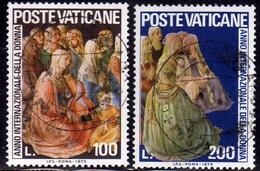 CITTÀ DEL VATICANO VATICAN VATIKAN 1975 ANNO DELLA DONNA WOMEN YEAR SERIE COMPLETA COMPLETE SET USATA USED OBLITERE' - Usati