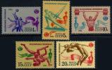 USSR Russia 1984 Moscow Friendship Games Sports Basketball Gymnastics Weightlifting High Jump Stamps MNH Mi 5421-5425 - Gewichtheben