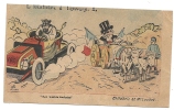 G. Lion (Illustrateur) : Childéric Et M. Loubet L'Histoire à L'envers Voiture Et Char à Boeuf En 1906 (animée). - Lion