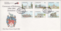 Zimbabwe -1994 Centenary Of Bulawayo  FDC - Zimbabwe (1980-...)