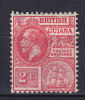 British Guiana 1916 Mi. 129 B    2 C King George V. & Frigatte "Sandbach" MH* - Britisch-Guayana (...-1966)