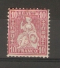 SWITZERLAND - 1881 HELVETIA ISSUE 10c Used - Usados