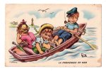 HUMOUR ENFANTS  : "Mon Plaisir, La Promenade En Mer" Phare Et Barque De Marin Fumeur De Pipe - Gougeon