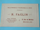 R. FAGLIN ( Pelleteries Et Fourrures En Gros ) Anno 19... Bruxelles ( Details Zie Foto ) !! - Visiting Cards