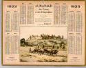 Calendrier Almanach Des Postes Côtes Du Nord (22) 1923 - Carcassonne - Labour Attelage Charrue - Carte Chemins De Fer - Grossformat : 1921-40