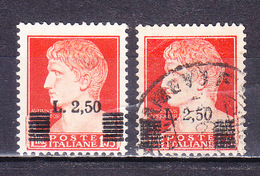 1945 LUOGOTENENZA IMPERIALE SOPRASTAMPATO  2,50 Lire NUOVO MNH E USATO - Mint/hinged