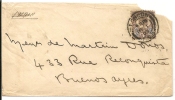 UK - 1903 PERFIN SG #242  On COVER (hard Openend) From LONDON To BUENOS AIRES Via LISBON - Gezähnt (perforiert)
