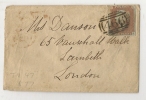 UK - 1847 COVER 1p. RED-BROWN Paper BLUE -JUMBO MARGINS-from LIVERPOOL To LONDON - BRUNSWICK Cancel Alongside -VF COVER - Covers & Documents