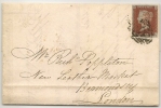 UK - 1845 ENTIRE 1p. RED-BROWN Paper BLUE  From NORWICH - Inside Letter From Currier And Leather Cutter -VF COVER - Briefe U. Dokumente