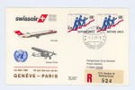 V 046  -  Suisse  -  1981  :  1/05/81  Swissair  50 Ans   Genève - Paris  Départ Nations Unies - Premiers Vols