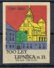Viñeta Checoslovaquia. 700 Años LIPNOKA Nad B,  1965, Label, Cinderella * - Variedades Y Curiosidades