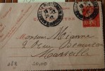 1912 ENTIER POSTAUX CARTE LETTRE 138 CLI INTRA MUROS MARSEILLE CAD RUE ST FERREOL No 278 VERSO FLAMME KRAG 7 LIGNES - Cartoline-lettere