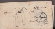 BELGIQUE :  1843:Précurseur De BRUXELLES à MARCHE.+texte .Cachet Bruxelles Double Cercle Bleue.Verso:Marche. Rouge; - 1830-1849 (Belgique Indépendante)