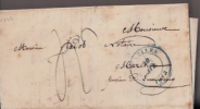 BELGIQUE :  1843:Précurseur De BRUXELLES à MARCHE.+texte .Cachet Bruxelles Double Cercle Bleue.Verso:Marche. Rouge; - 1830-1849 (Belgio Indipendente)