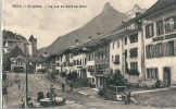 Gruyères, La Rue Et La Dent De Broc, Animée, Hôtel De La Fleur De Lys - Broc