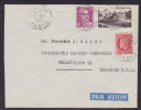 France Airmail Par Avion Deluxe OULLINS Rhone 1948 To DELAWARE USA Marianne - 1927-1959 Storia Postale
