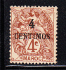 French Morocco MH Scott #14 4c On 4c Yellow Brown - Neufs