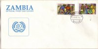 Zm0743fa Zambia 1995, SG 743-744, 75th Anniv ILO, FDC (dated 03-04-1995) - Zambie (1965-...)