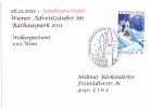 26.11.2011 -  Sonderstempelbeleg  "Wiener Adventzauber Im Rathauspark"  -  Siehe Scan (sst 26112011 Adv) - Cartas & Documentos