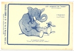 ILLUSTRATION -- CARTE PUBLICIRAIRE ANIMAUX DE GIBBS - RABIER - L ELEPHANT, Le Supplice De Tantale, N'avoir Que 2 Dents.. - Rabier, B.