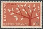 F - France (1962) - Europa : Arbre Stylisé / Schematic Tree. Taille-douce, Dentelé 13. Y&T N°1359. - 1962