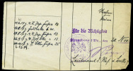 Laufzettel ( Urlaubsgenehmigung) Aus Dem 1. Weltkrieg Von Strassburg Im Elsass  Im Format 15 Cm X 8 Cm Vom 20. Nov. 1917 - Other & Unclassified