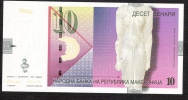 MACEDONIA  P14a 10  DINARI   1996  FIRST DATE  UNC. - Macédoine Du Nord