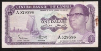 GAMBIA  P4a  1  DALASI  1971 Signature 2       AVF    NO P.h. ! - Gambia