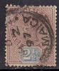 JAMAICA 1889 - 91 QV 2 1/2d PURPLE & BLUE USED STAMP SG 29.(J185 ) - Giamaica (...-1961)