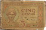 MADAGASCAR FRANCAICE 5 FRANCS YELLOW  WOMAN HEAD FRONT MOTIF BACK ND(1937) SIG.1 P35 VG READ DESCRIPTION - Madagascar