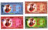 BILLET FUNERAIRE - CHINE - LOT DE 4 - 10,20,50,100 - Tailandia