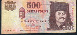 HUNGARY  P188f  500  FORINT  2008 #EB   VF - Hungary