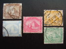 EGYPT  PYRAMID STAMPS Mills/Piastres Values FIVE DIFFERENT VERY OLD USED. - 1866-1914 Ägypten Khediva