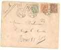 Lettre - SEINE - PARIS - Affranchissement Mixte Blanc-Mouchon TP N°111+113+117 - 1902 - Storia Postale