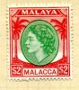 Malaya Malacca 1954 $2 Definitive, Heavily Hinged Mint - Malacca