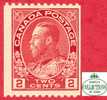 Canada # 132 Scott - Unitrade - Mint - 2 Cents - Coil George V - Dated: 1915-24 - Unused Stamps