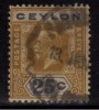 Ceylon Used 25c  KG V, 1921 - Ceylon (...-1947)