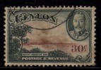 Ceylon Used 1935, 30c IrrigationTank, , KG V, - Ceylan (...-1947)