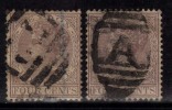 2 Diff., Shades, 4c QV, Ceylon Used - Ceylon (...-1947)