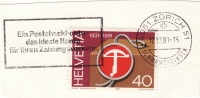 1981 Svizzera -  Conto Postale Ideale - Annullo Su Frammento - Máquinas De Franquear