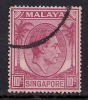 Singapore 1950 KGV1 10 Ct Purple Used Stamp  SG 22. ( G462 ) - Singapour (...-1959)