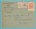 850+851+881 (U.P.U.) Op Brief Met Stempel BRUGGE - Briefe U. Dokumente