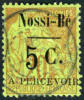 Nossi-Be J8 XF Used 5c On 20c Postage Due From 1891 - Gebraucht