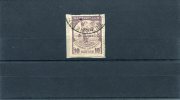 1917-Greece- "K.P." Red-brown Two-line 5l. Surcharge On 10l. Lilac Victory Fiscal Stamp Used On Fragment - Wohlfahrtsmarken