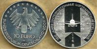 GERMANY 10 EURO EAGLE EMBLEM FRONT 100YEARS 1ST FLIGHT AIRPLANE BACK 2009 D KM? SILVER UNCREAD DESCRIPTION CAREFULLY !!! - Autres & Non Classés