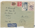 FRANCE - 1957 COVER (hardly Opened) Type Marianne De Muller # 1011 +1002+1038 + RUGBY  # 1074 - TIGNIEU  To USA - 1955-1961 Maríanne De Muller