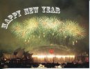 Happy New Year Postcard - Joyeuse Année - Sydney Harbour Bridge Firework & Opera House - Sydney