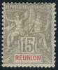 Reunion #42 Mint Hinged 15c From 1900 - Unused Stamps