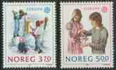 Norway Norge Norwegen 1989 Mi 1019 /20 ** Snowman / Schneemann + Cat´s Cradle / Fadenspiel - Children´s Games - Ungebraucht