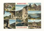 Cp, 07, Ardèche Pittoresque, Multi-Vues, Voyagée 1972 - Vallon Pont D'Arc